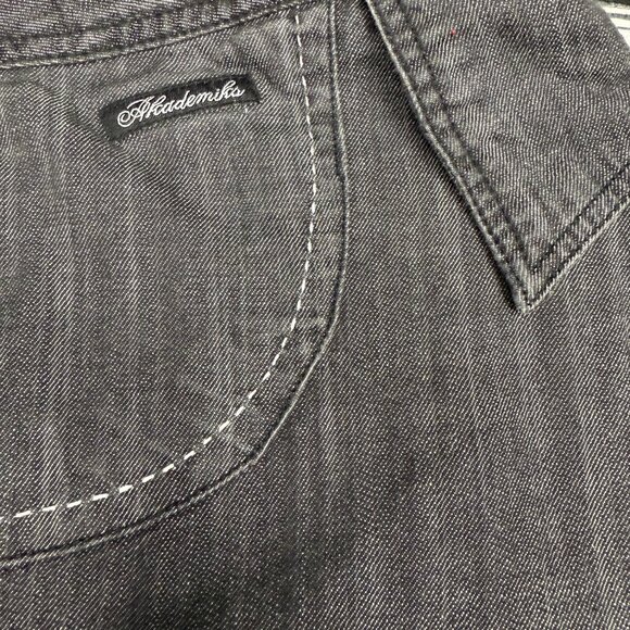 Men's AKADEMIKS AKDMS Long Sleeve Streetwear Black Chambray‎ Shirt- Size M - Picture 4 of 10